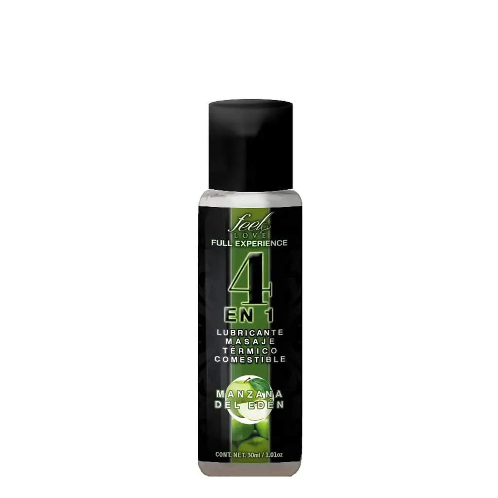4 EN 1 - 30ml Lubricante Comestible sabor manzana del Edén