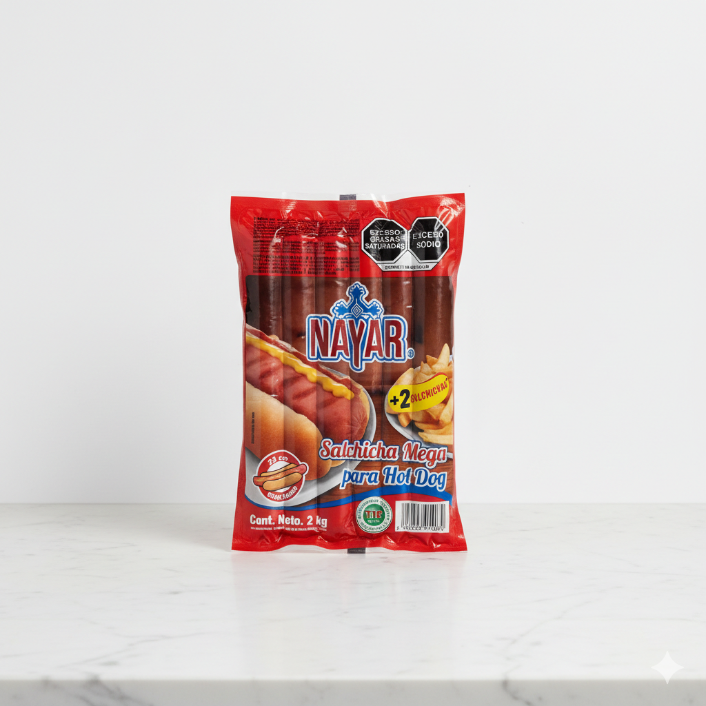 Salchicha Mega Nayar  paquete 2 kg