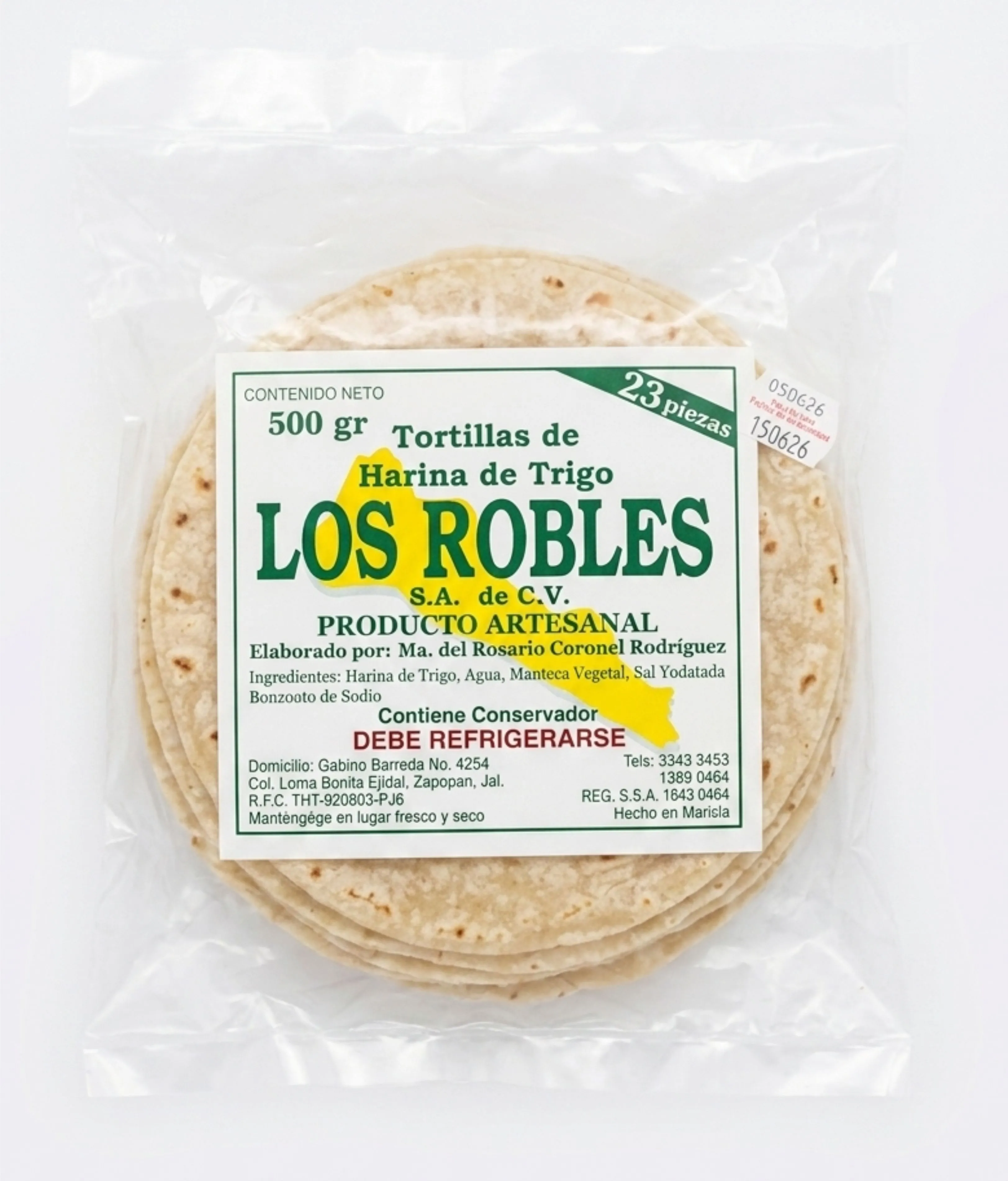 Tortilla de harina chica estilo Sonora