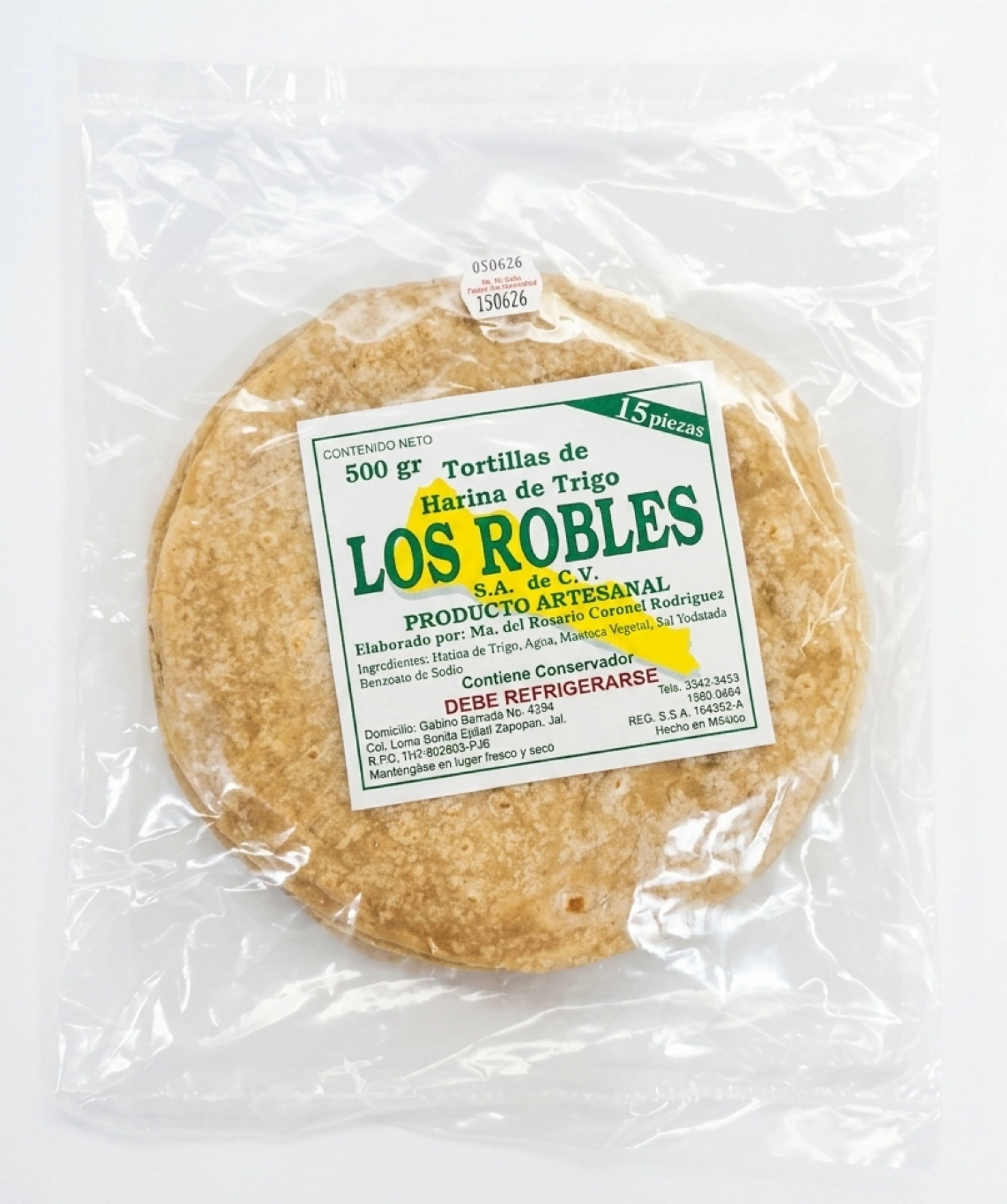 Tortilla de harina grande estilo Sonora