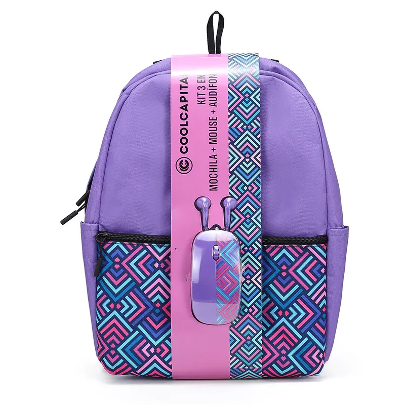 Mochila para laptop + mouse alámbrico Cool Capital Rombos 15&quot pulgadas combo