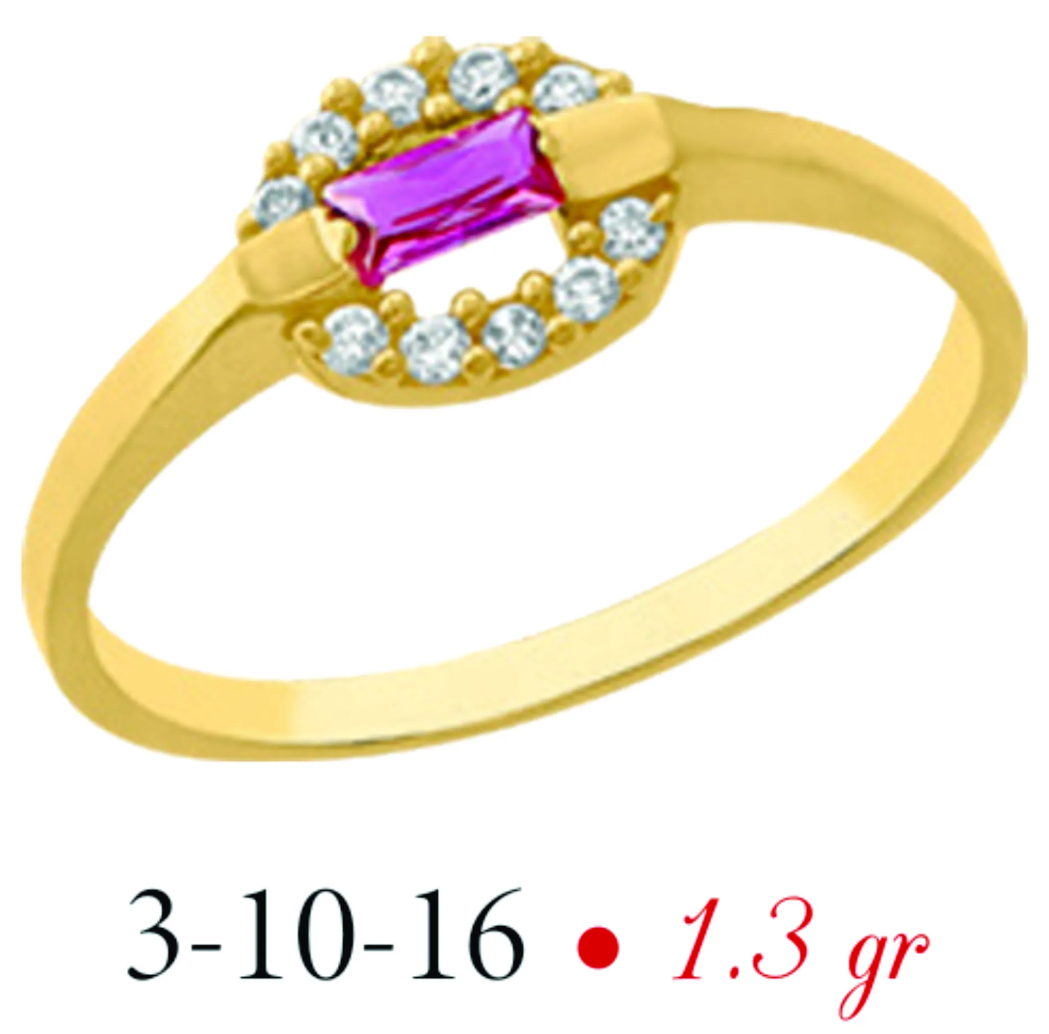 Anillo modelo 3-10-16