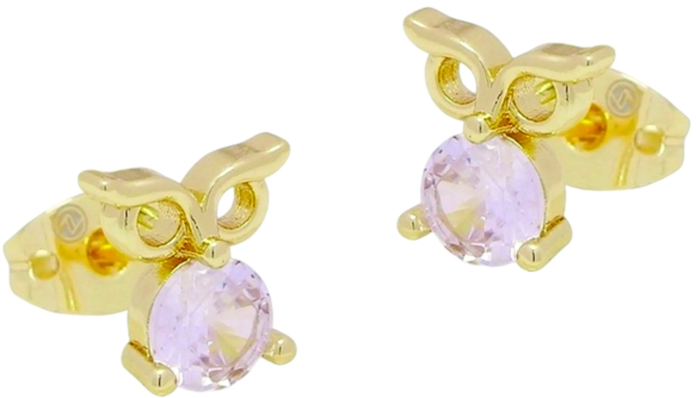 Broquel Buho Zirconia Oro Lam.