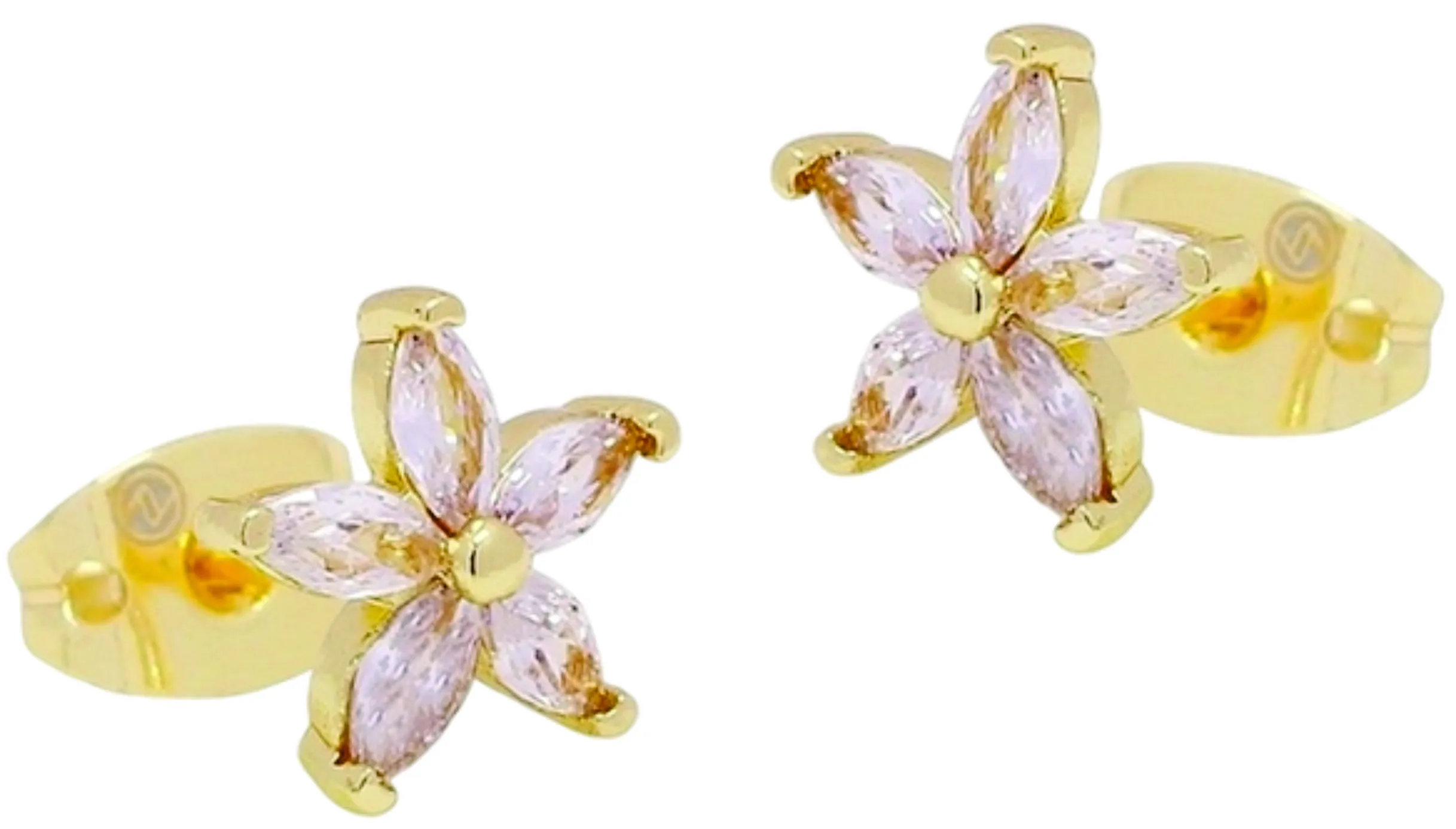 Broquel Pentas Zirconia Oro Lam.