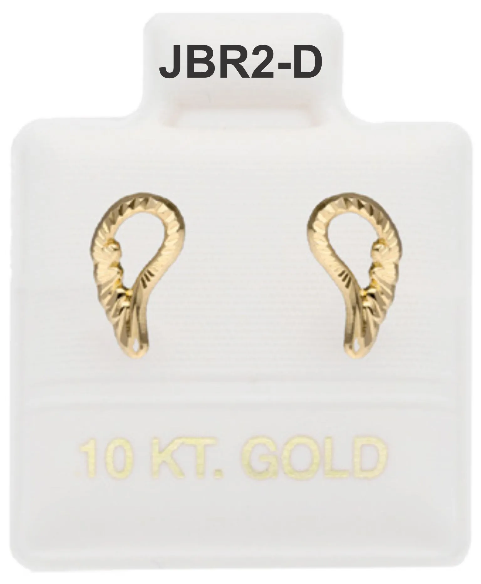 Aretes en Oro de 10 KT modelo ALAS DIAMANTADAS JBR2-D