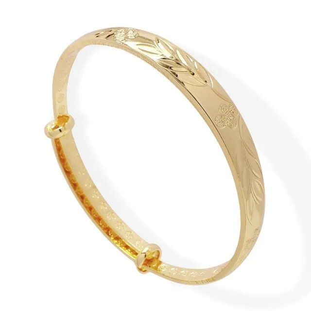 Brazalete Frutos y Hojas Leyenda Interior Bendicion Oro Lam.