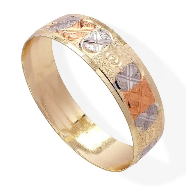 Brazalete de Aro Florentino Cruces Oro Lam